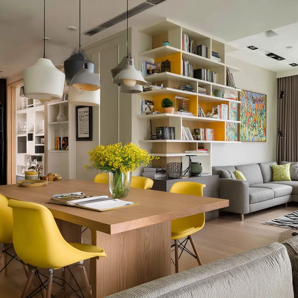 Use Open Shelving to Bridge the Two Areas