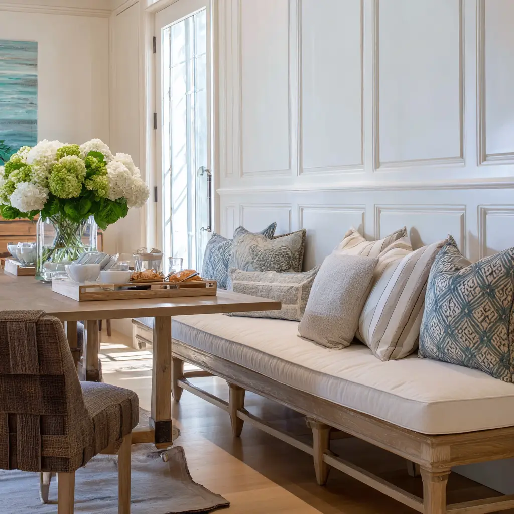 Use a bench for casual seating