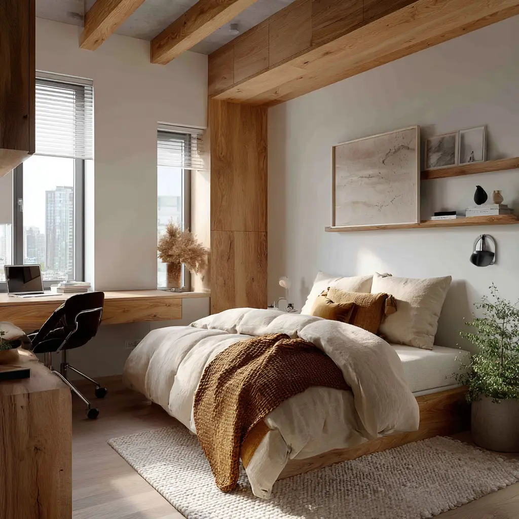 Use warm wood accents