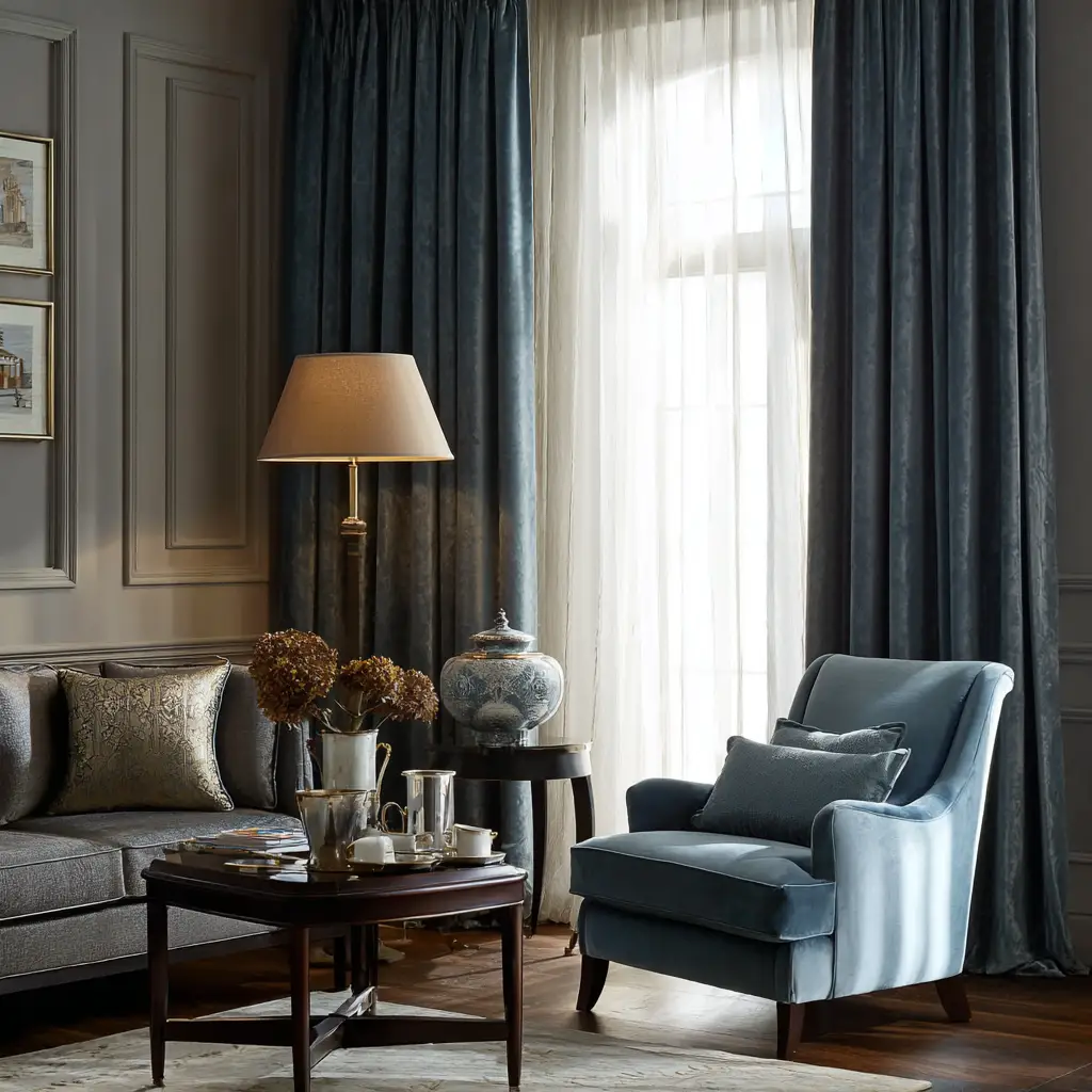 Velvet curtains