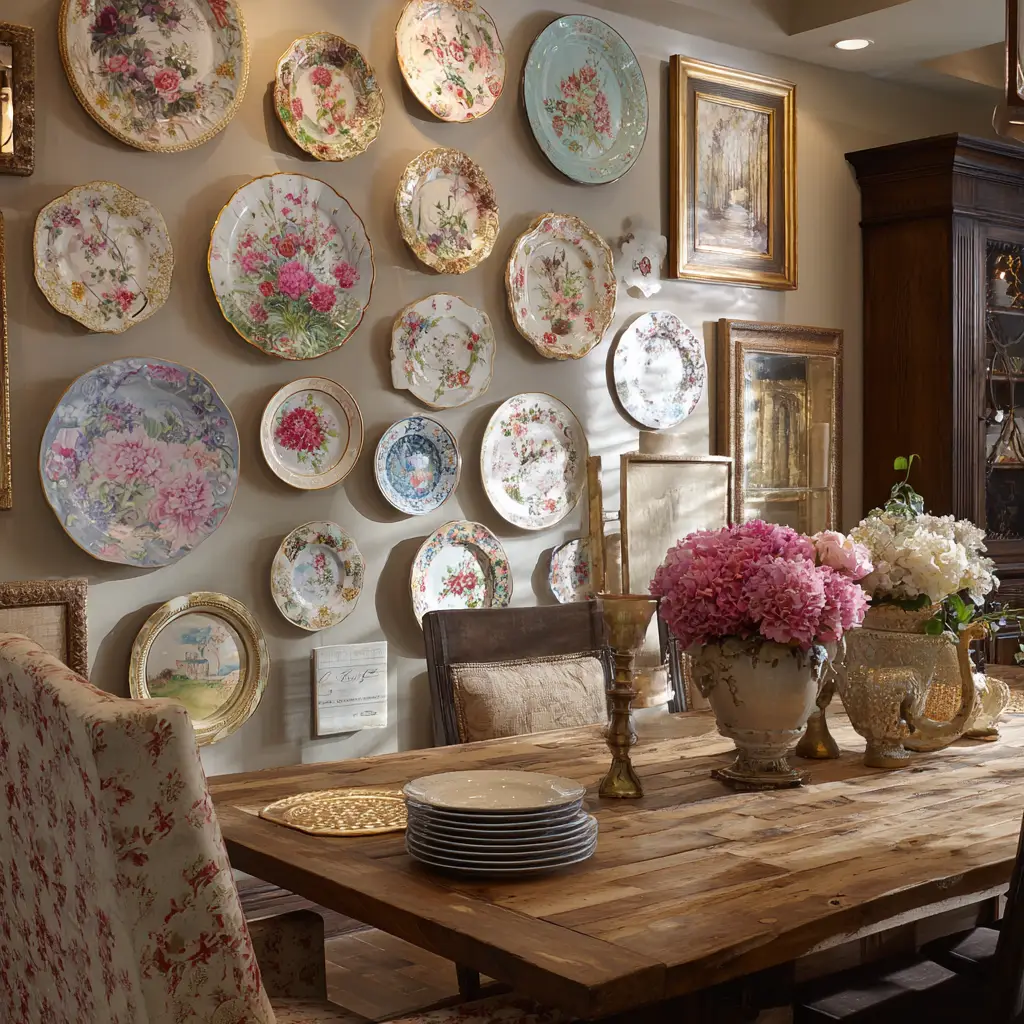 Vintage Plates Display