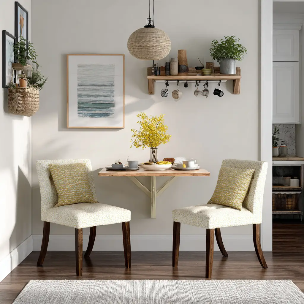 Wall-Mounted Table for Two
