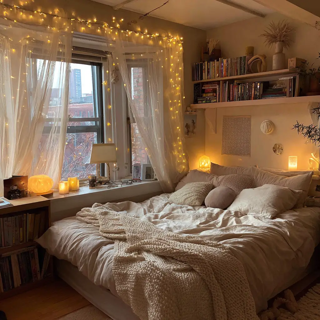 Warm Lighting with Lamps and Fairy Lights