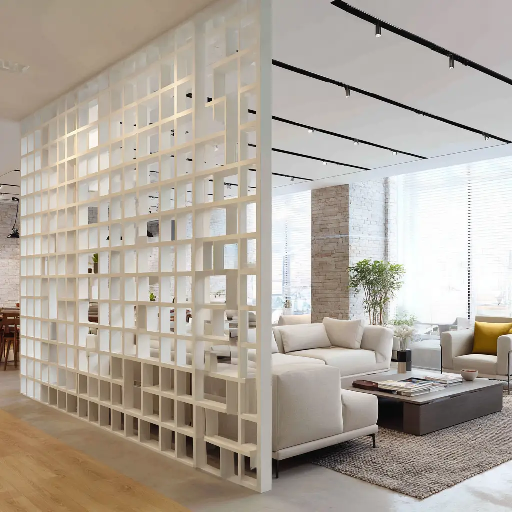 White Open Grid Partition