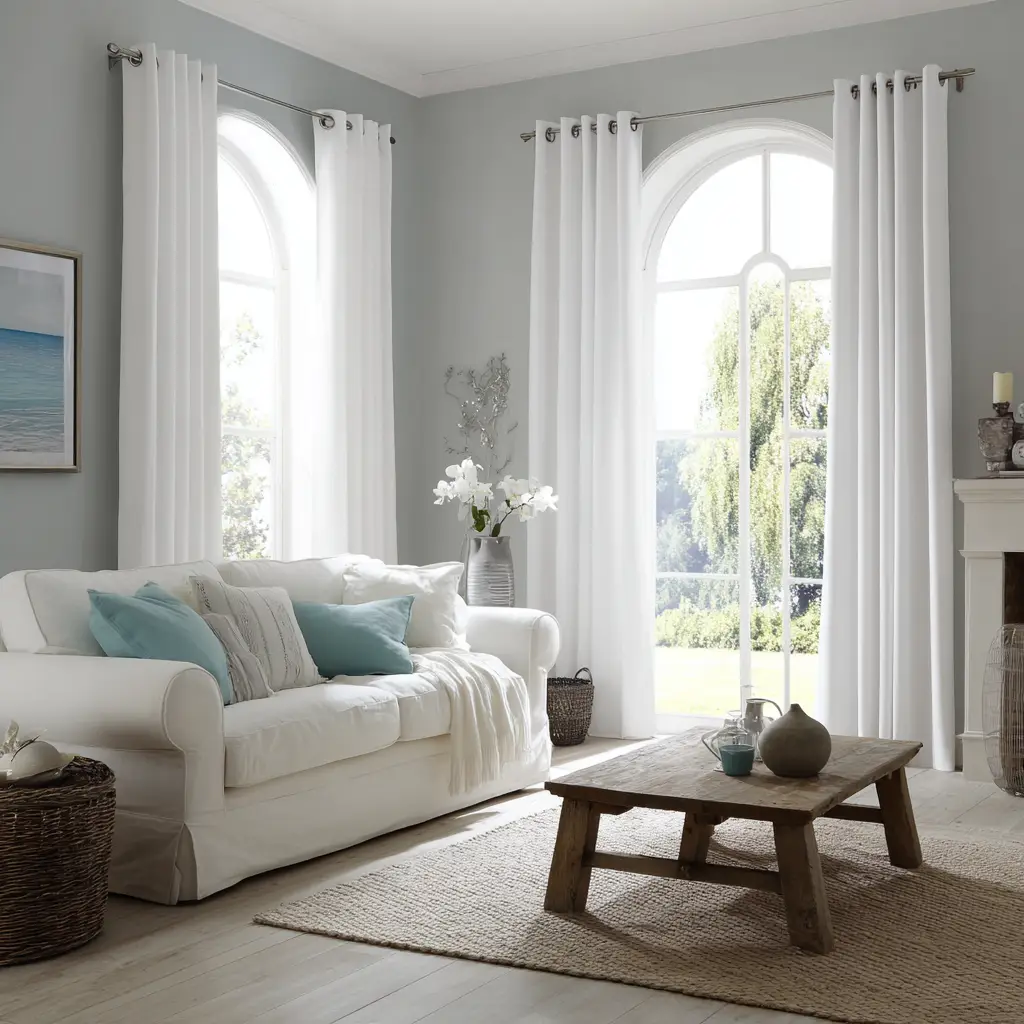 White Tab Top Curtains
