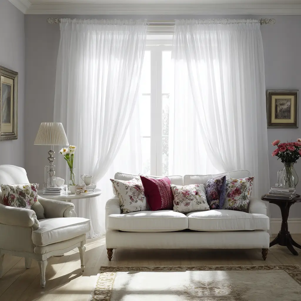 White Voile Curtains