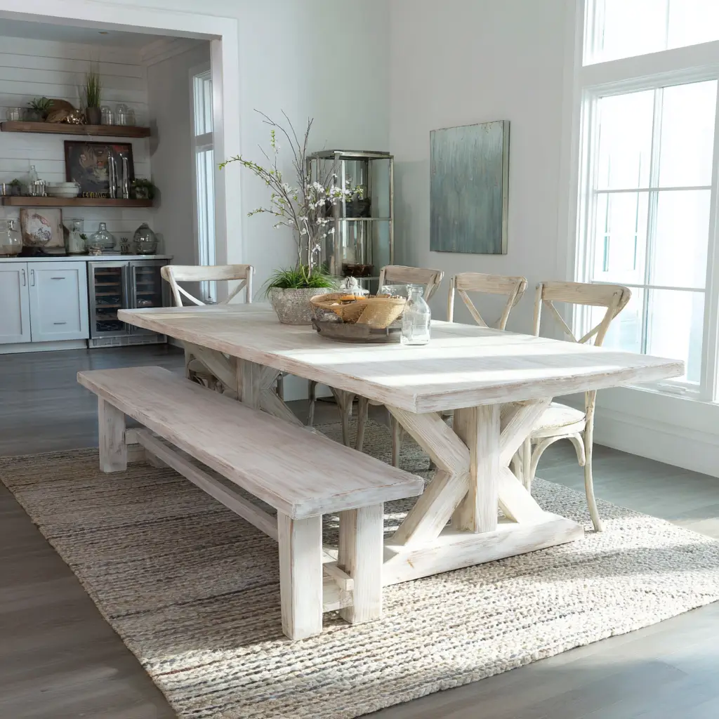 Whitewashed Farmhouse Table