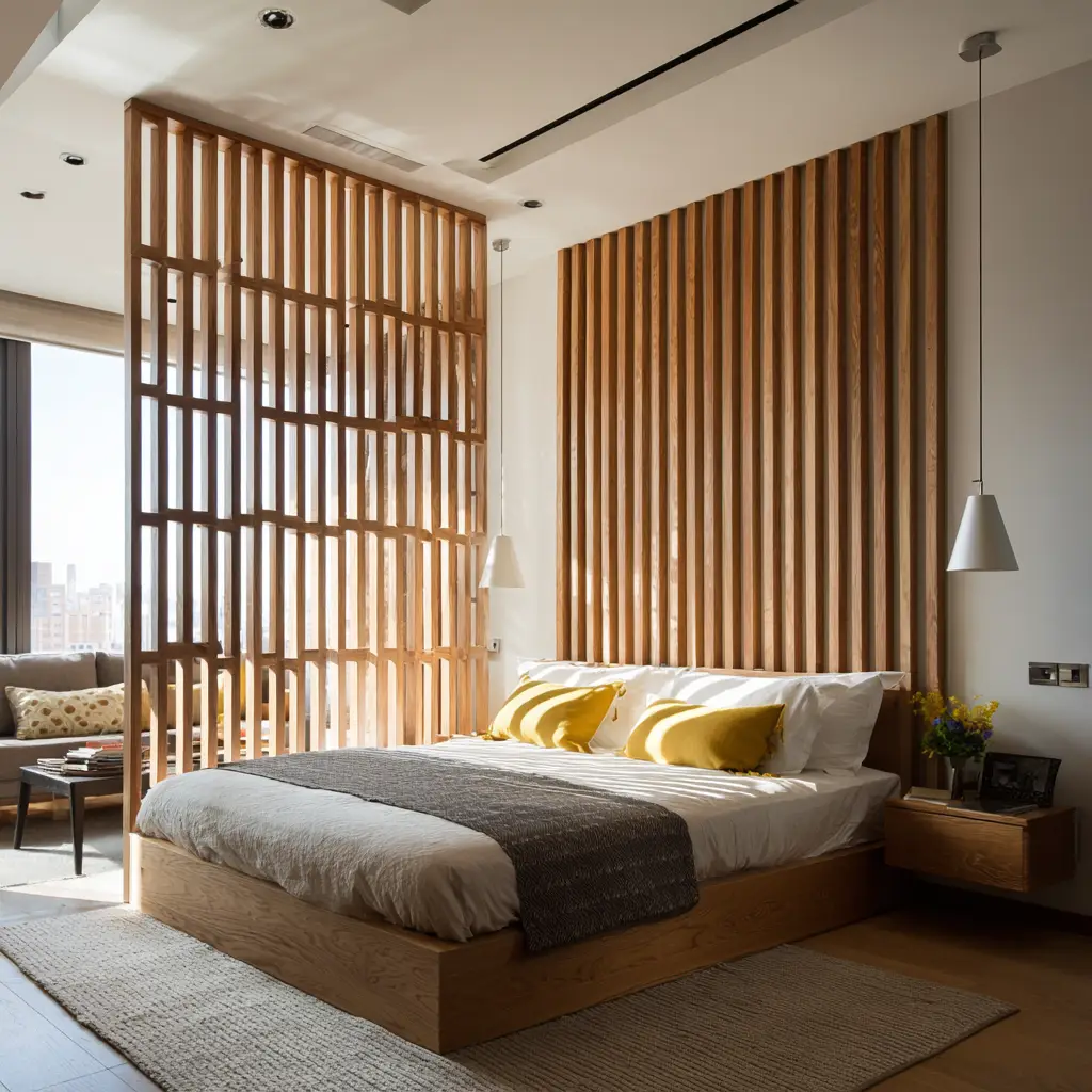 Wooden Slat Partition