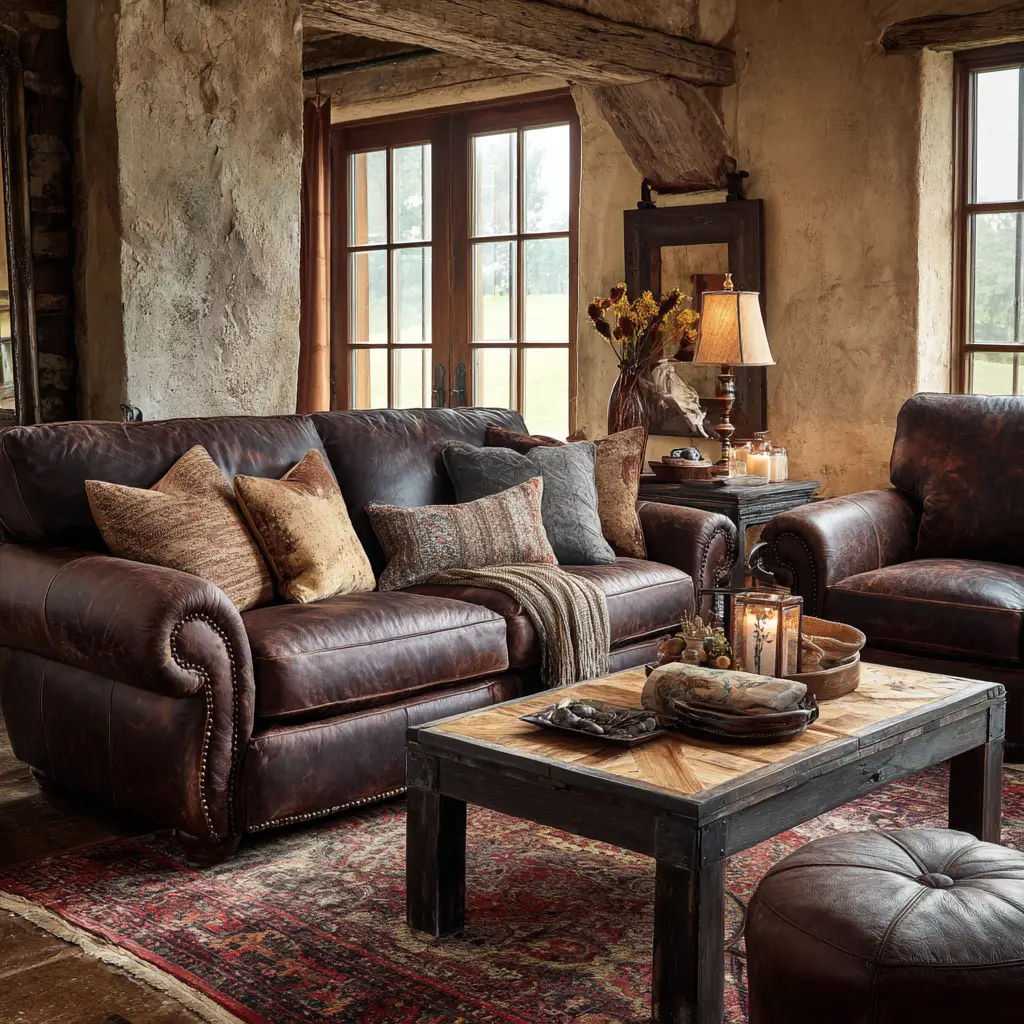 Worn Leather Furniture