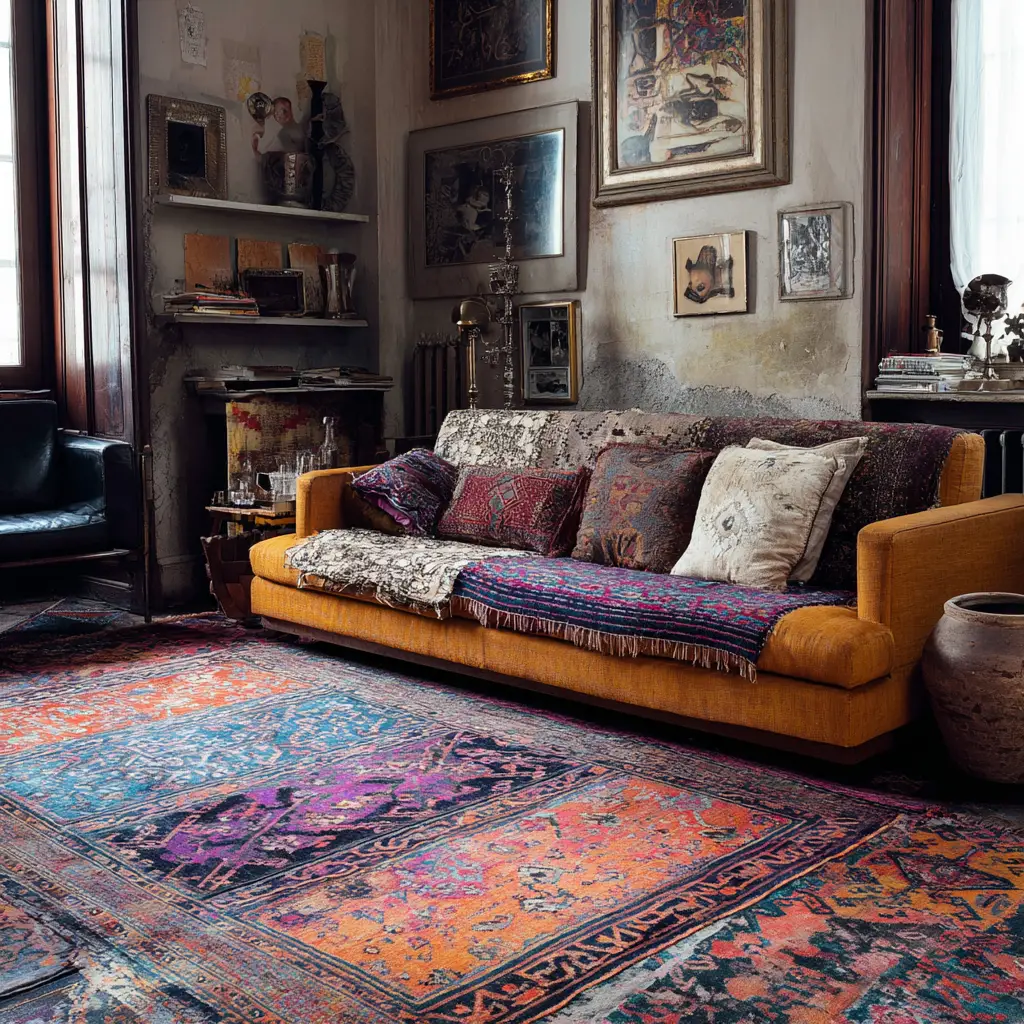 Worn Rugs and Layered Textiles