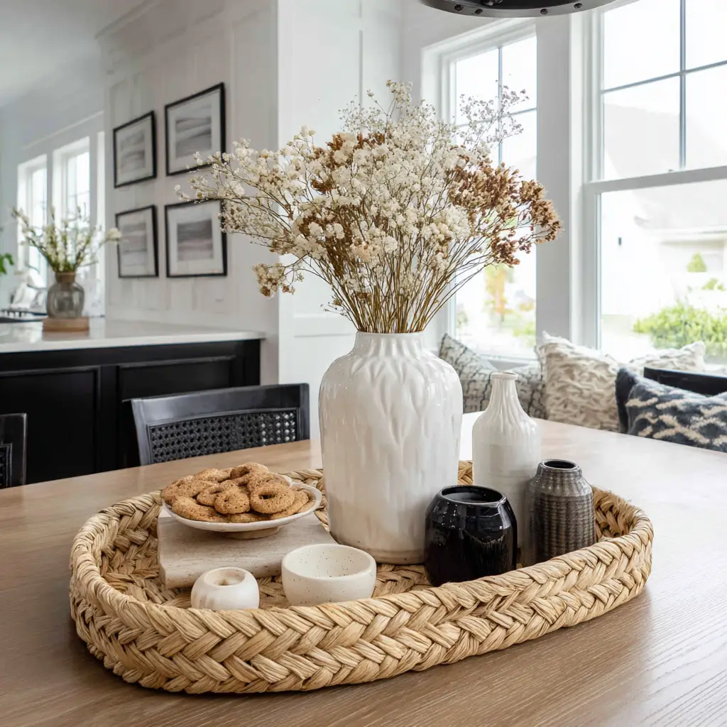Woven Tray with Mixed Elements