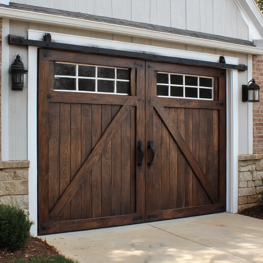 Add Faux Carriage Door Hardware
