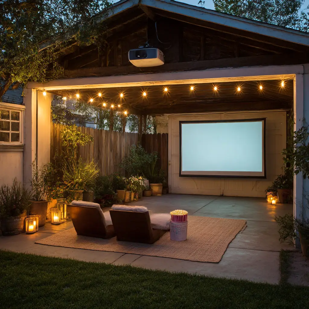 Add a projector for outdoor movie nights