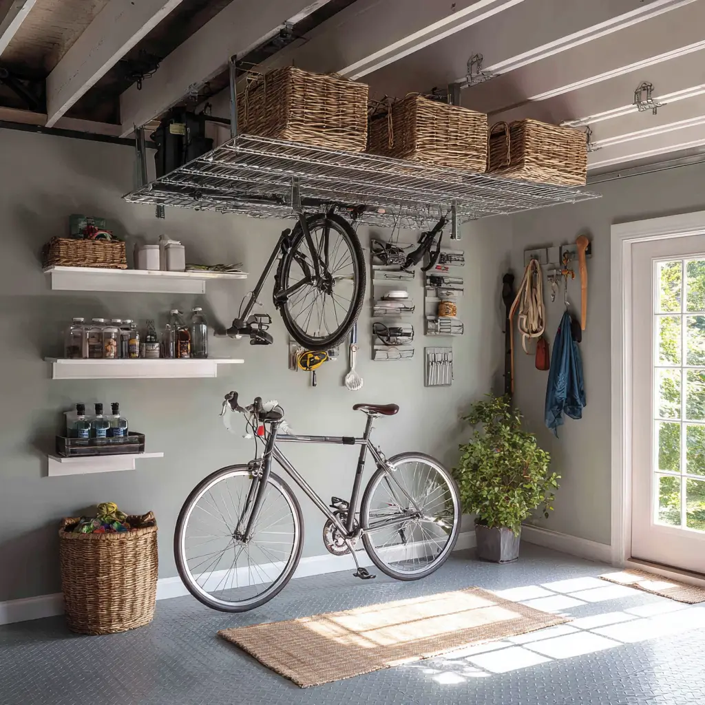 Add ceiling storage racks
