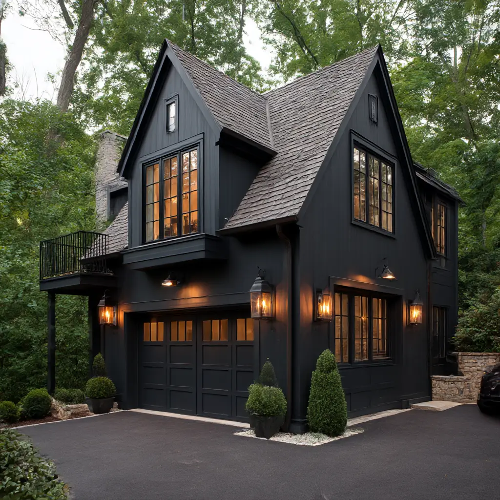 Black Exterior Detached Garage