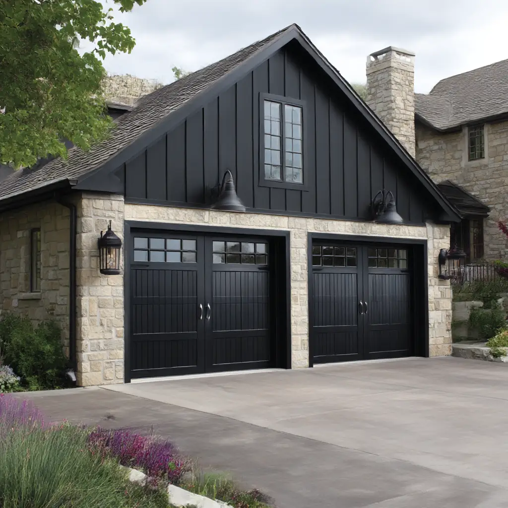 Black Steel Garage Doors