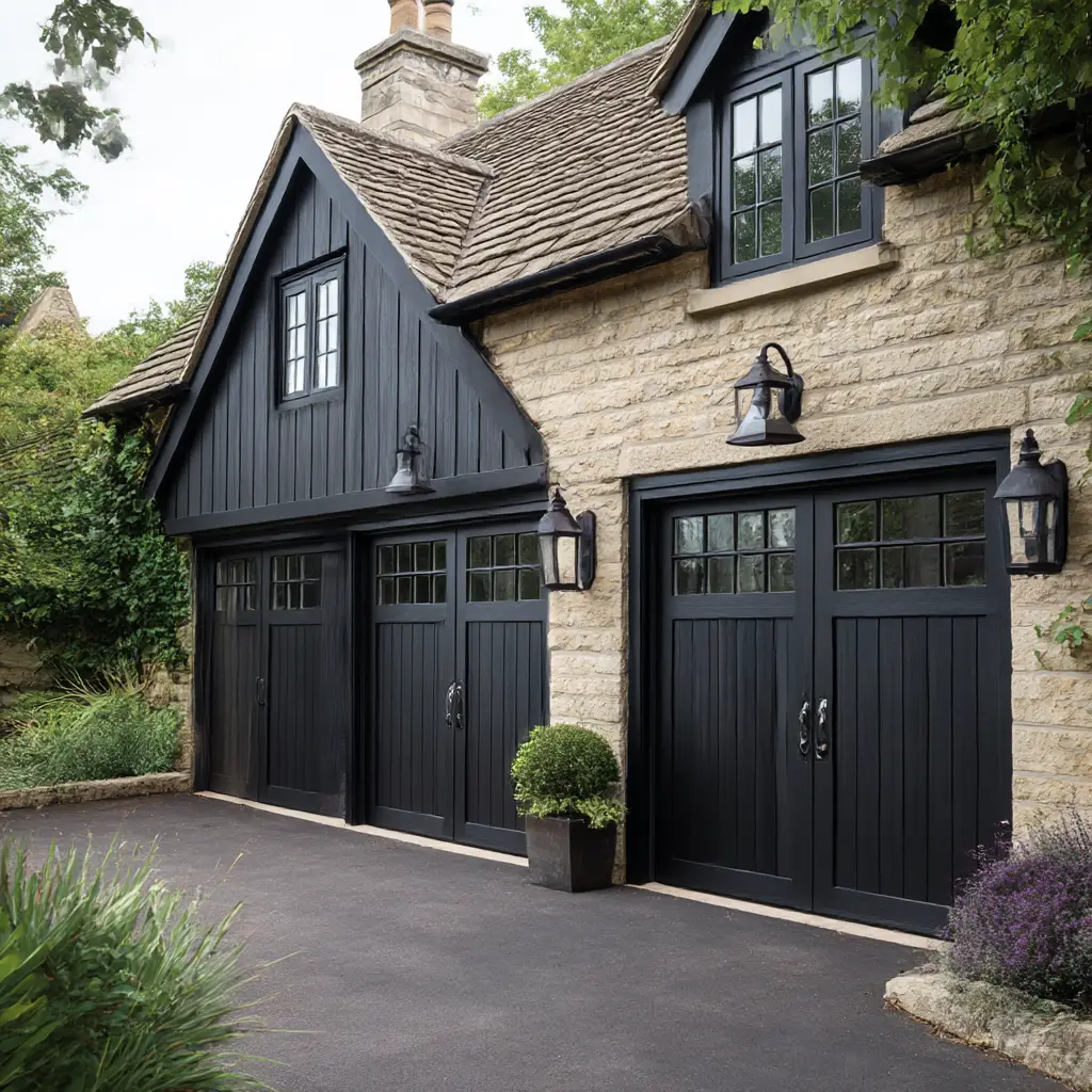 Black Wooden Garage Doors