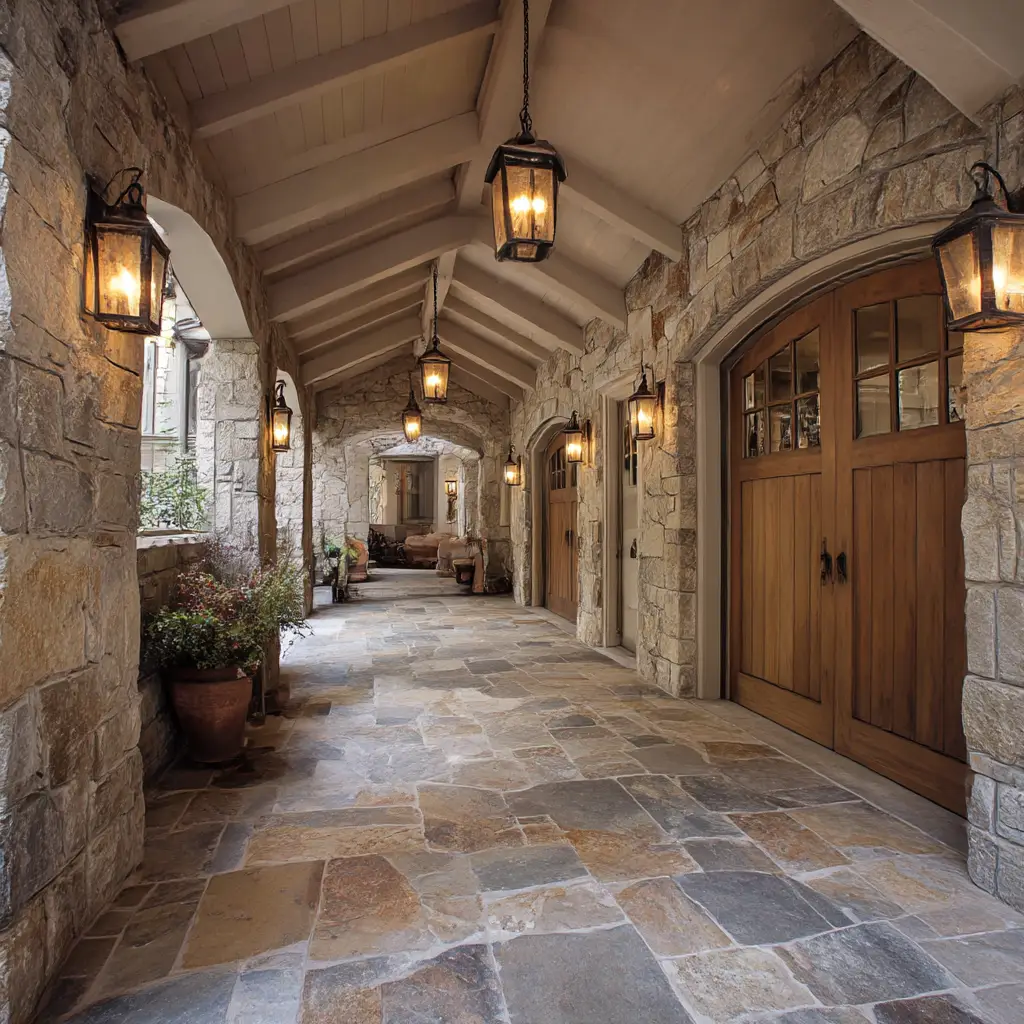 Breezeway with Stone Flooring