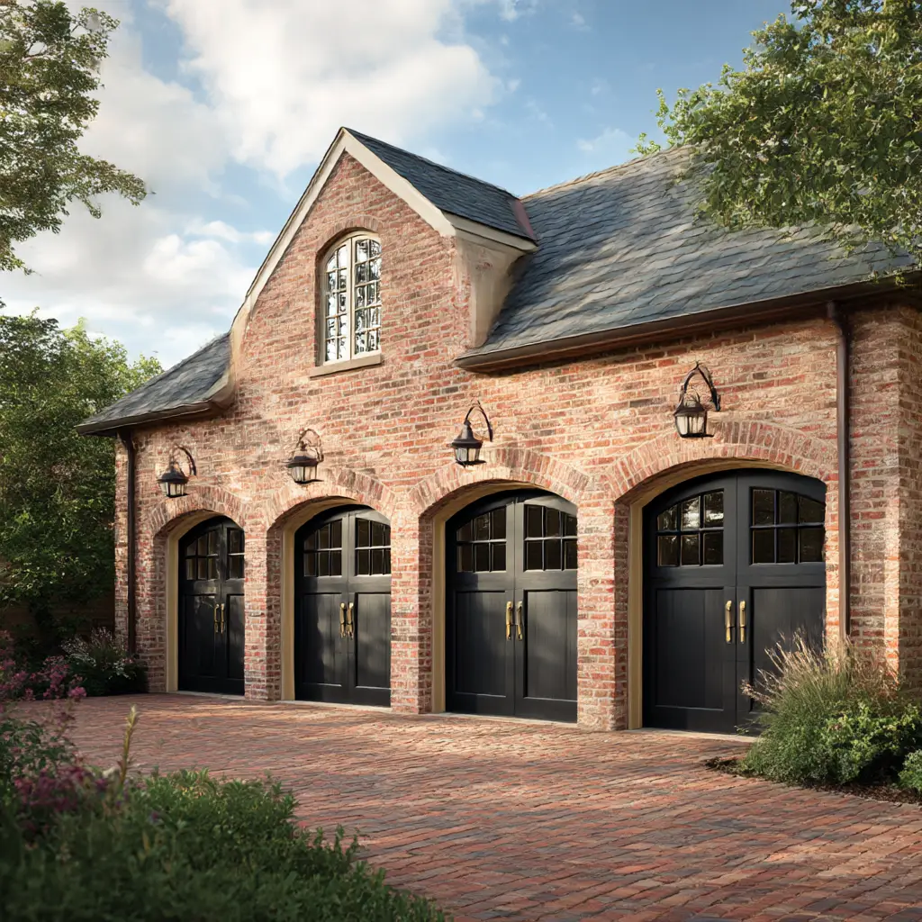 Brick Garage with Carriage-Style Doors