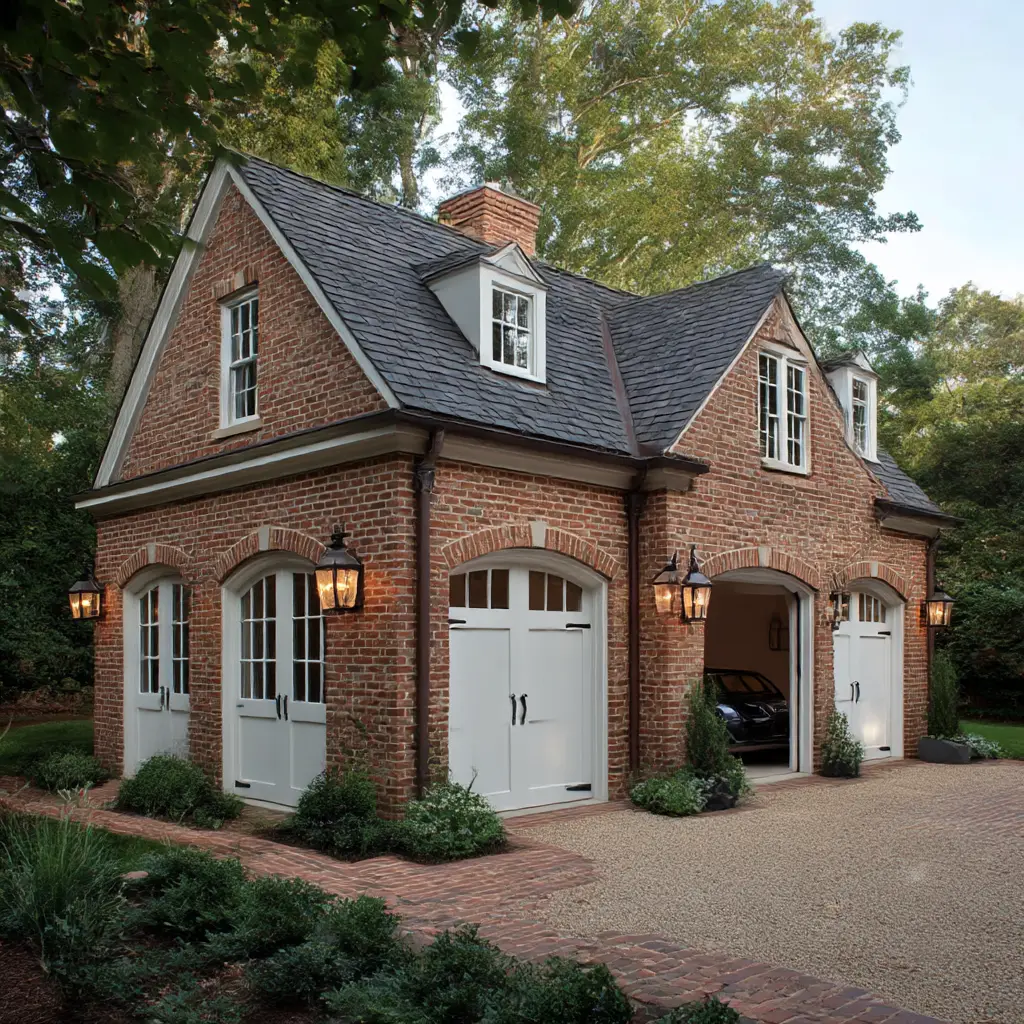 Brick Garage with Traditional Charm