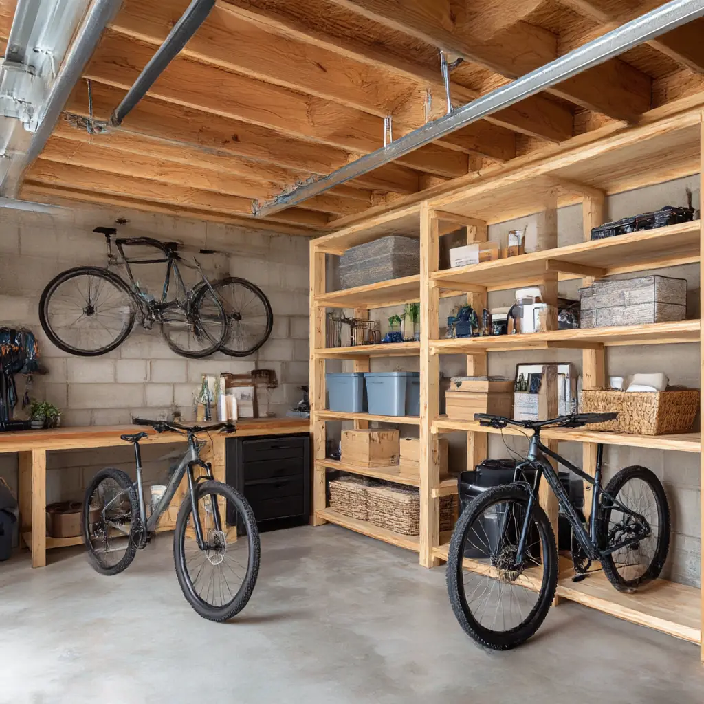 Built-In Wooden Shelving