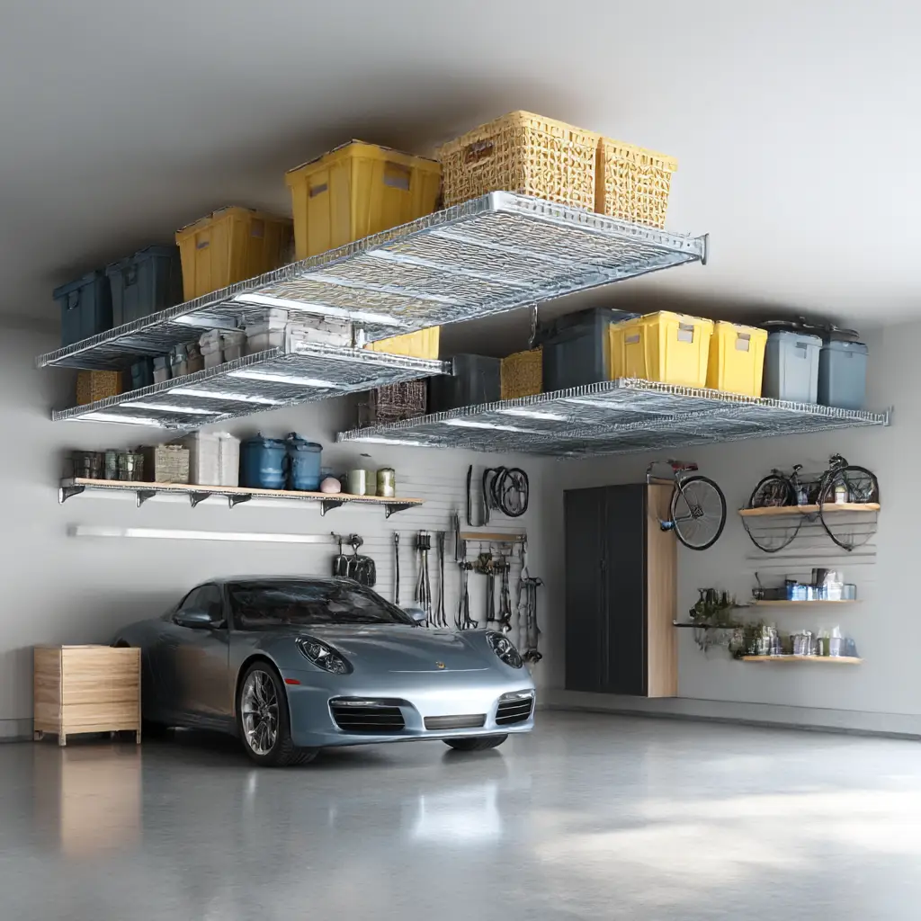 Ceiling-Mounted Storage Shelves