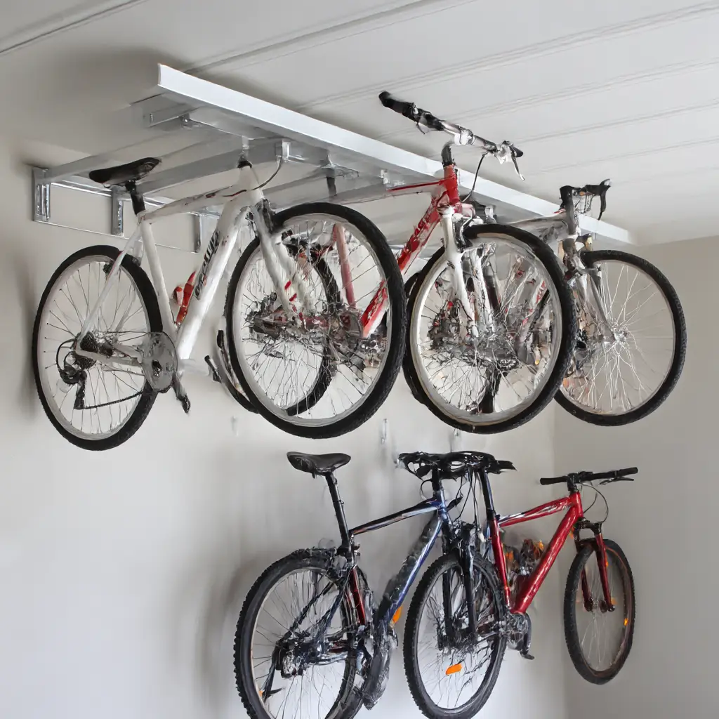 Ceiling-mounted bike racks