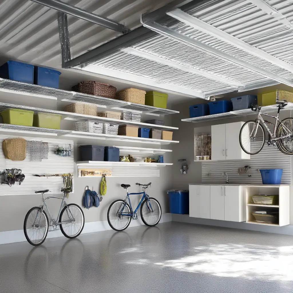 Ceiling-mounted shelving units