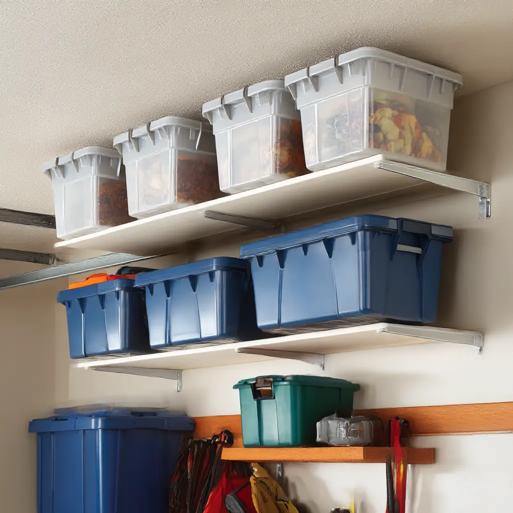 Ceiling-mounted storage bins