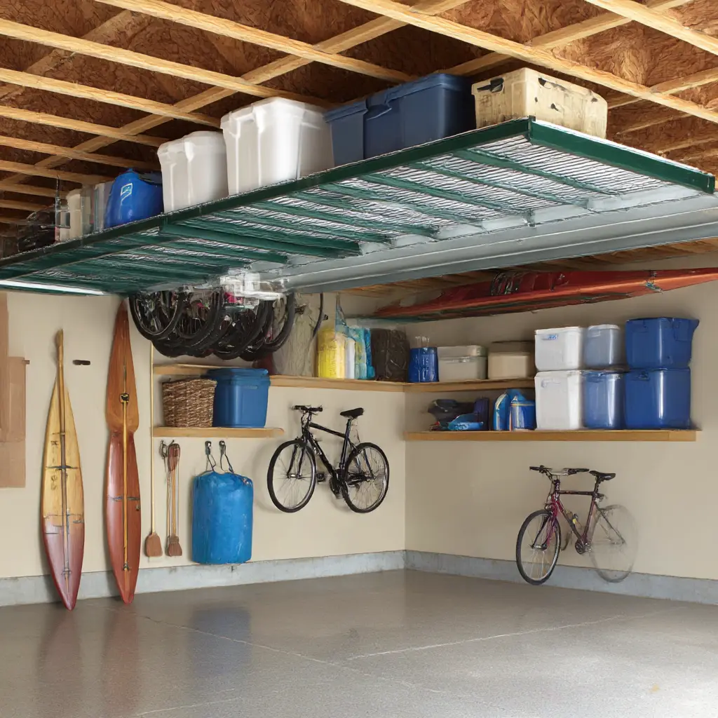 Ceiling racks for seasonal storage