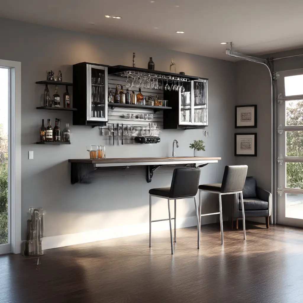 Compact Wall-Mounted Bar