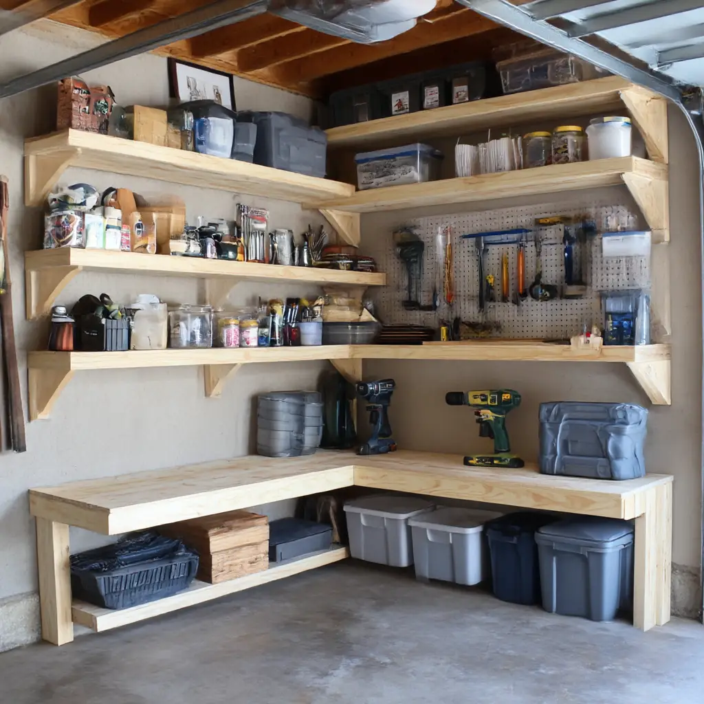 Corner Garage Shelves