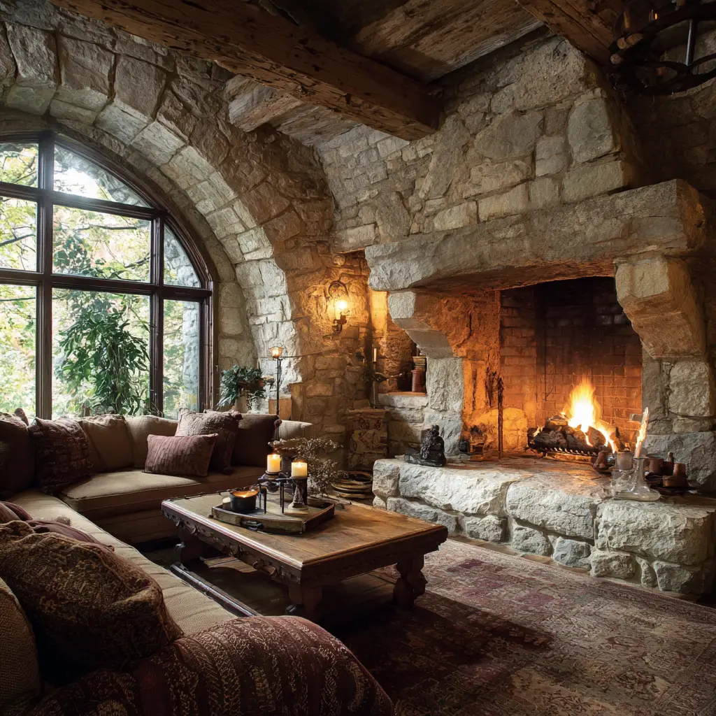 Cozy fireplace corner