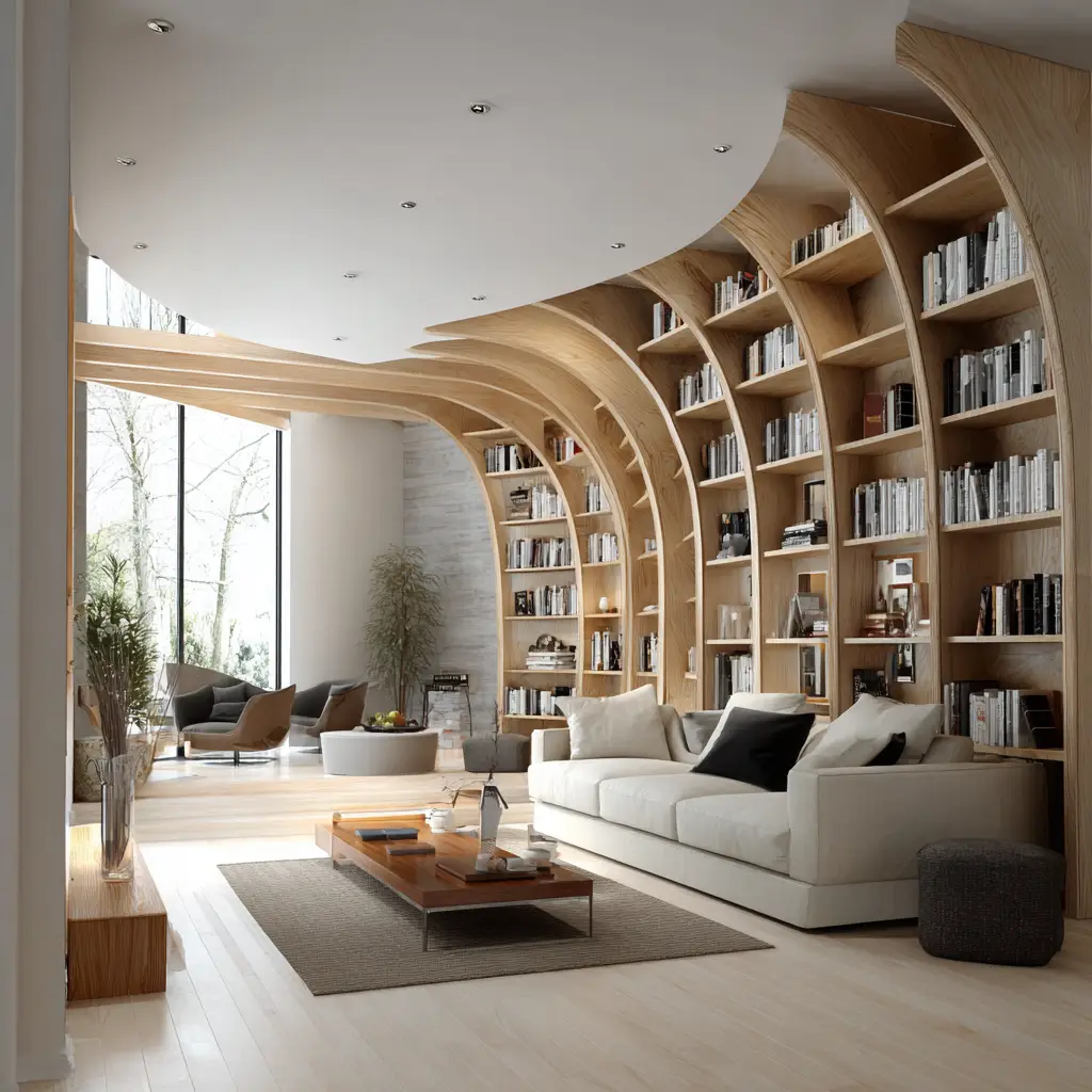 Curved Bookshelf Partition