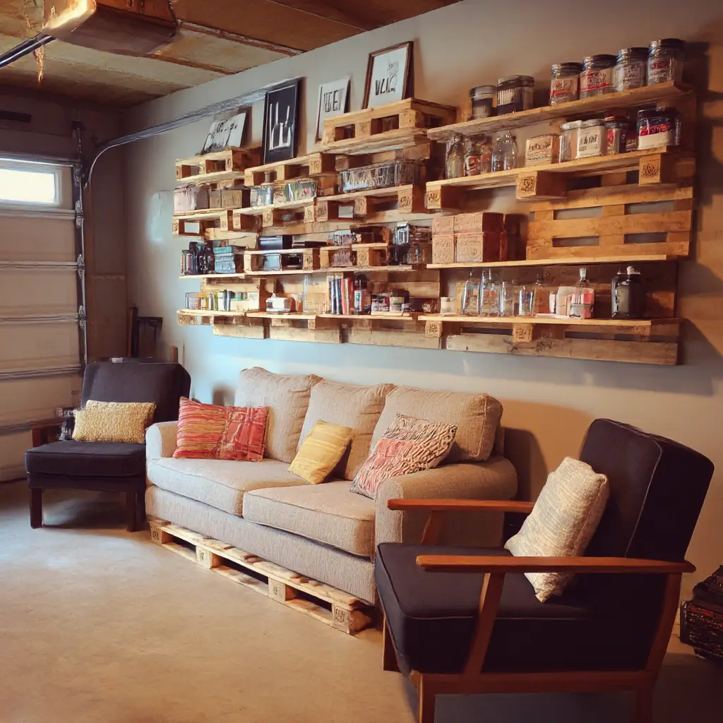 DIY pallet shelving