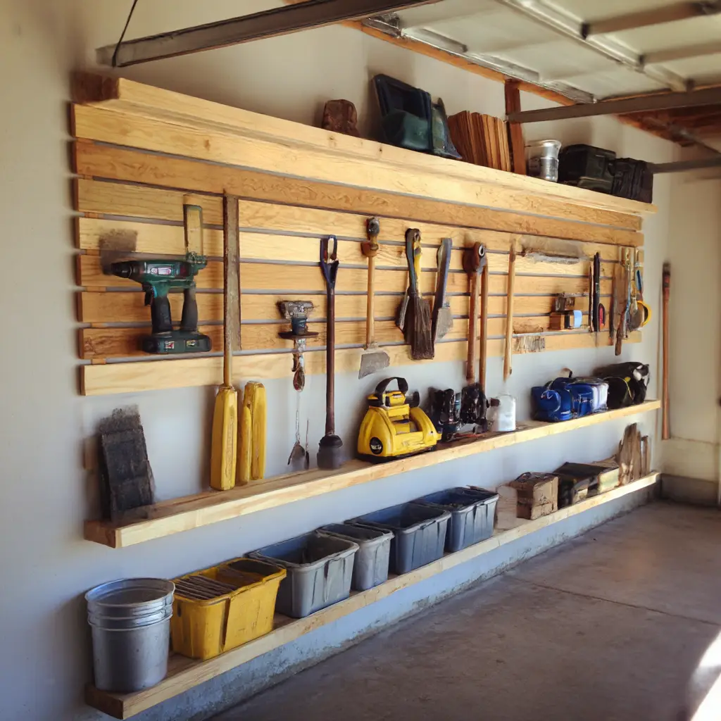 DIY wood slat racks