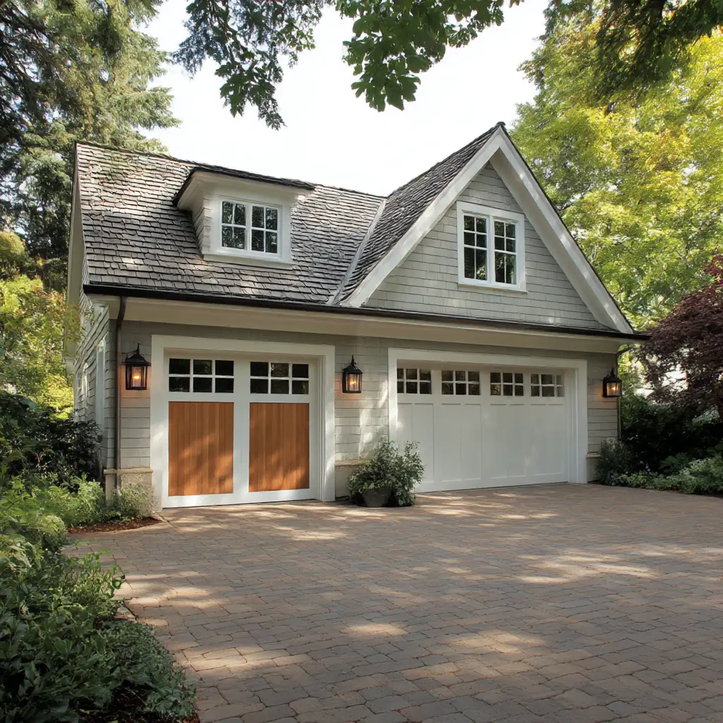 Detached Garage with Courtyard Connection