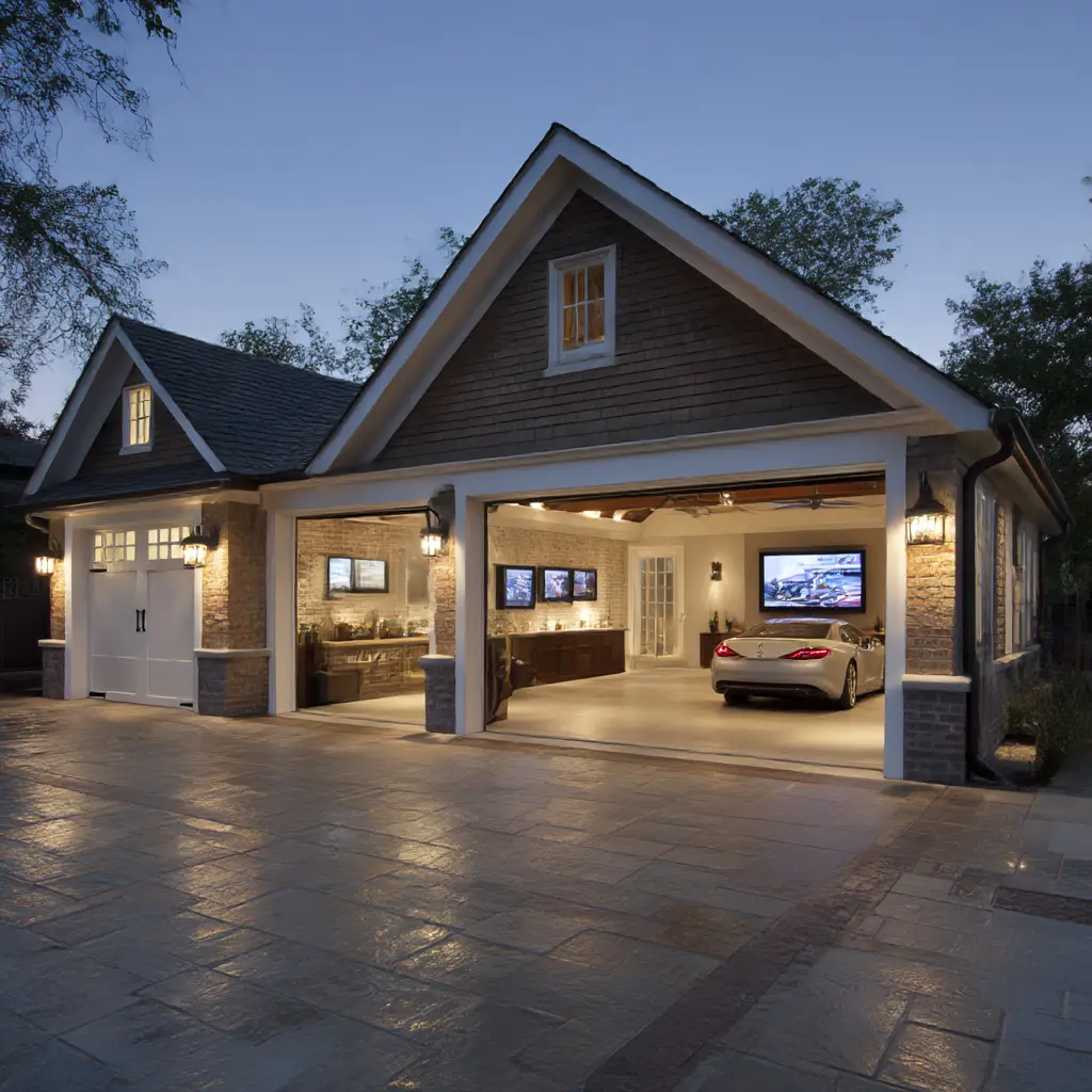 Detached Garage with Entertainment Area