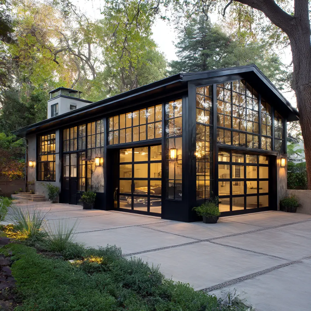 Detached Garage with Floor-to-Ceiling Windows