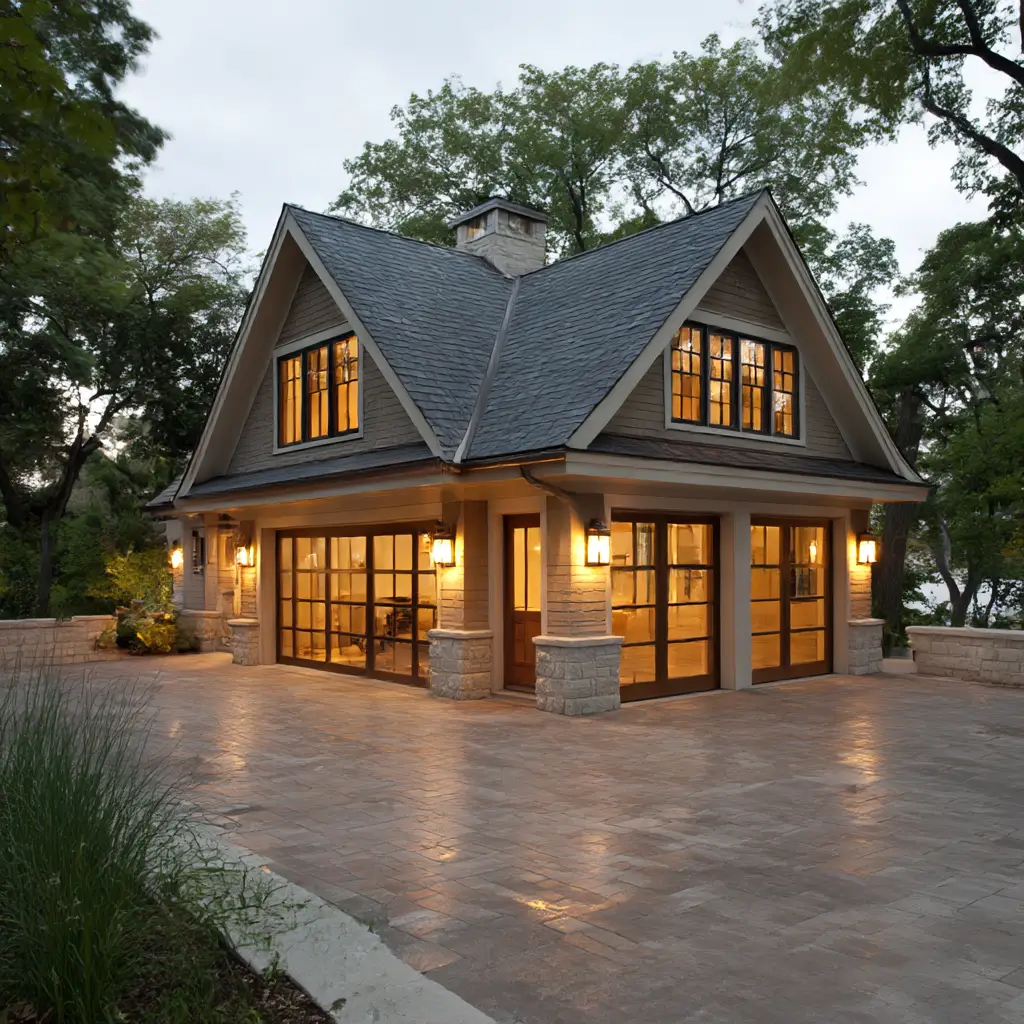 Detached Garage with Glass Doors