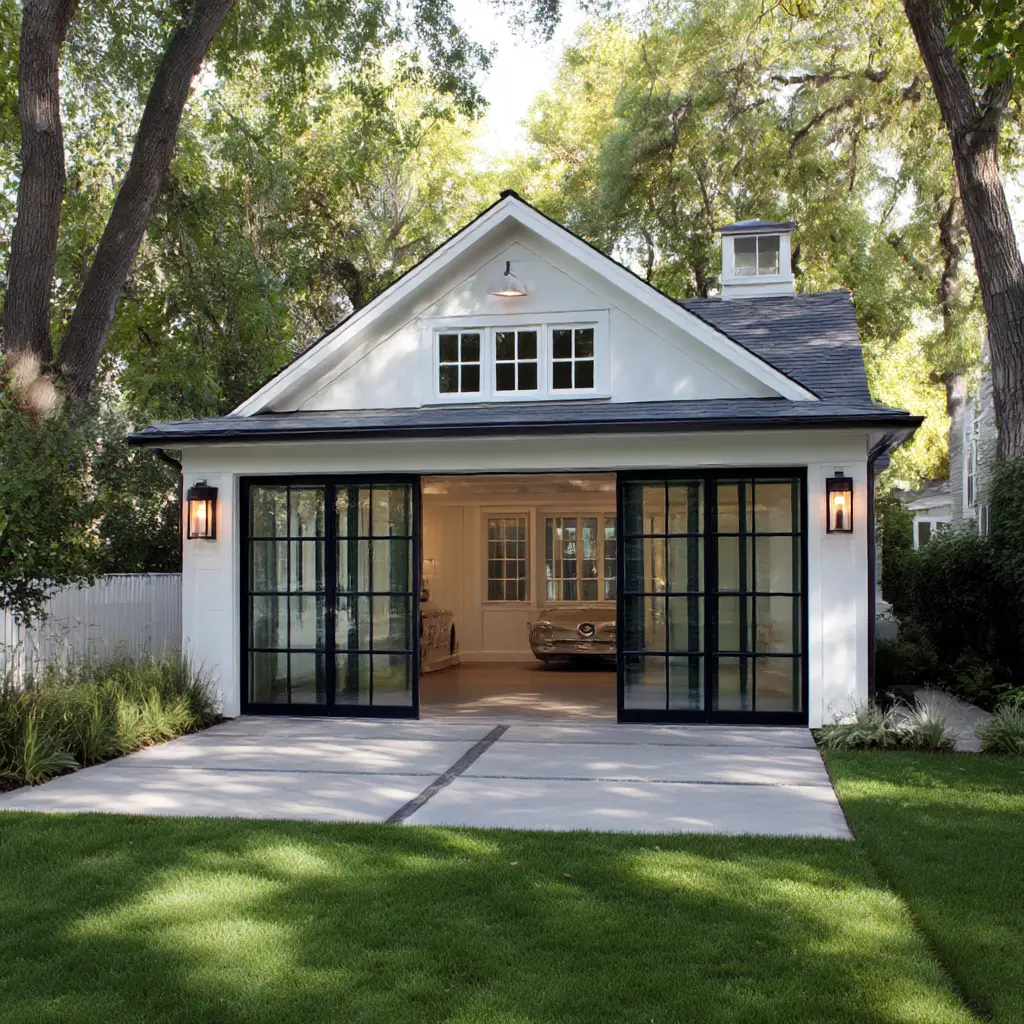 Detached Garage with Glass Doors