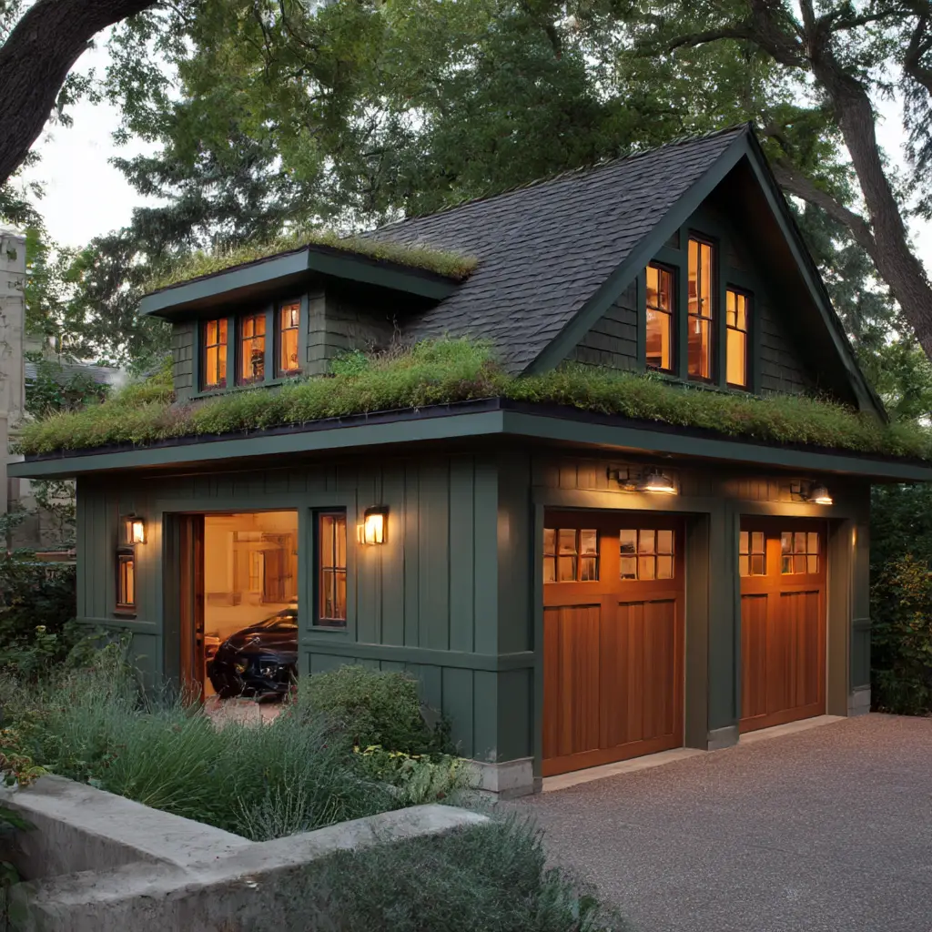 Detached Garage with Green Roof