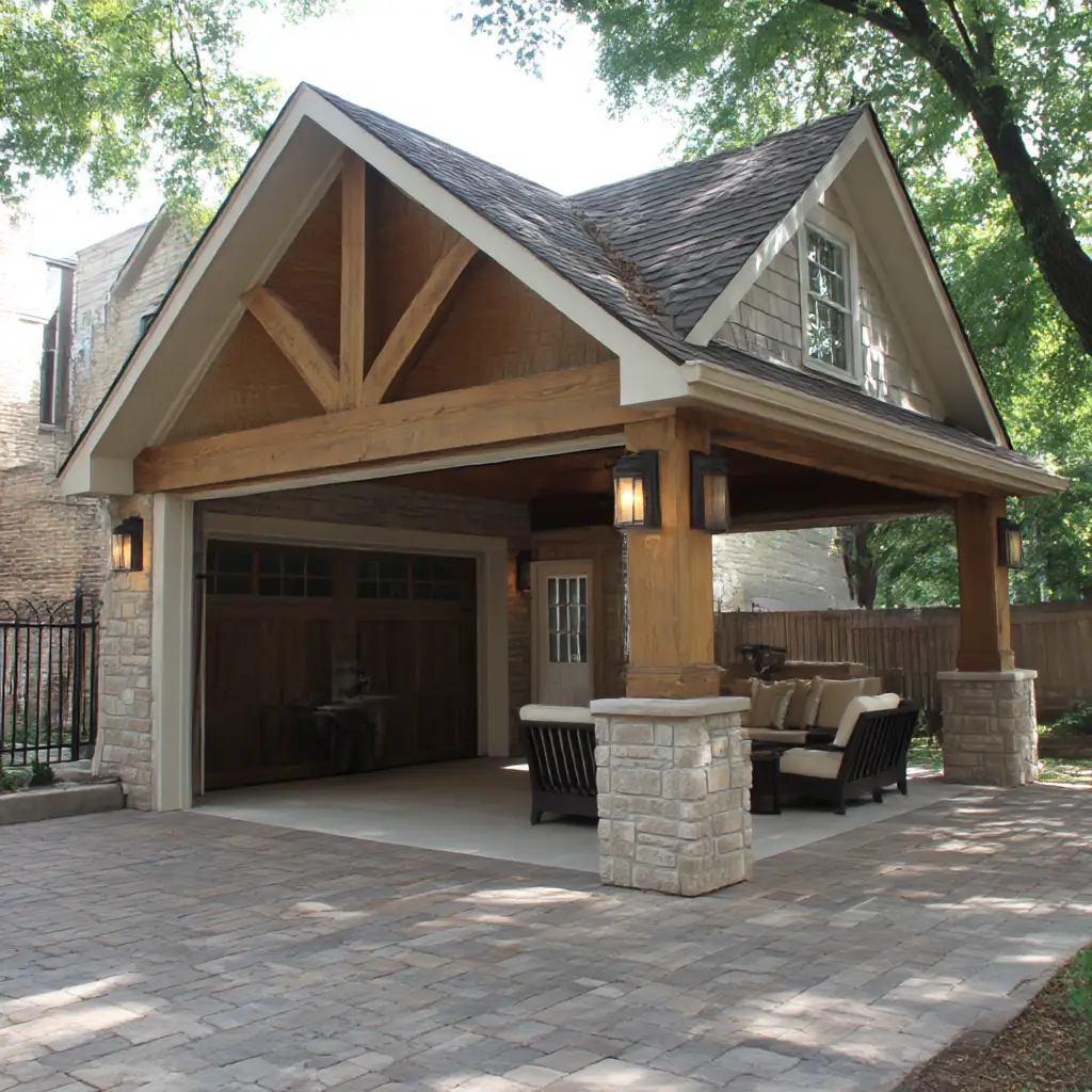 Detached Garage with Outdoor Patio