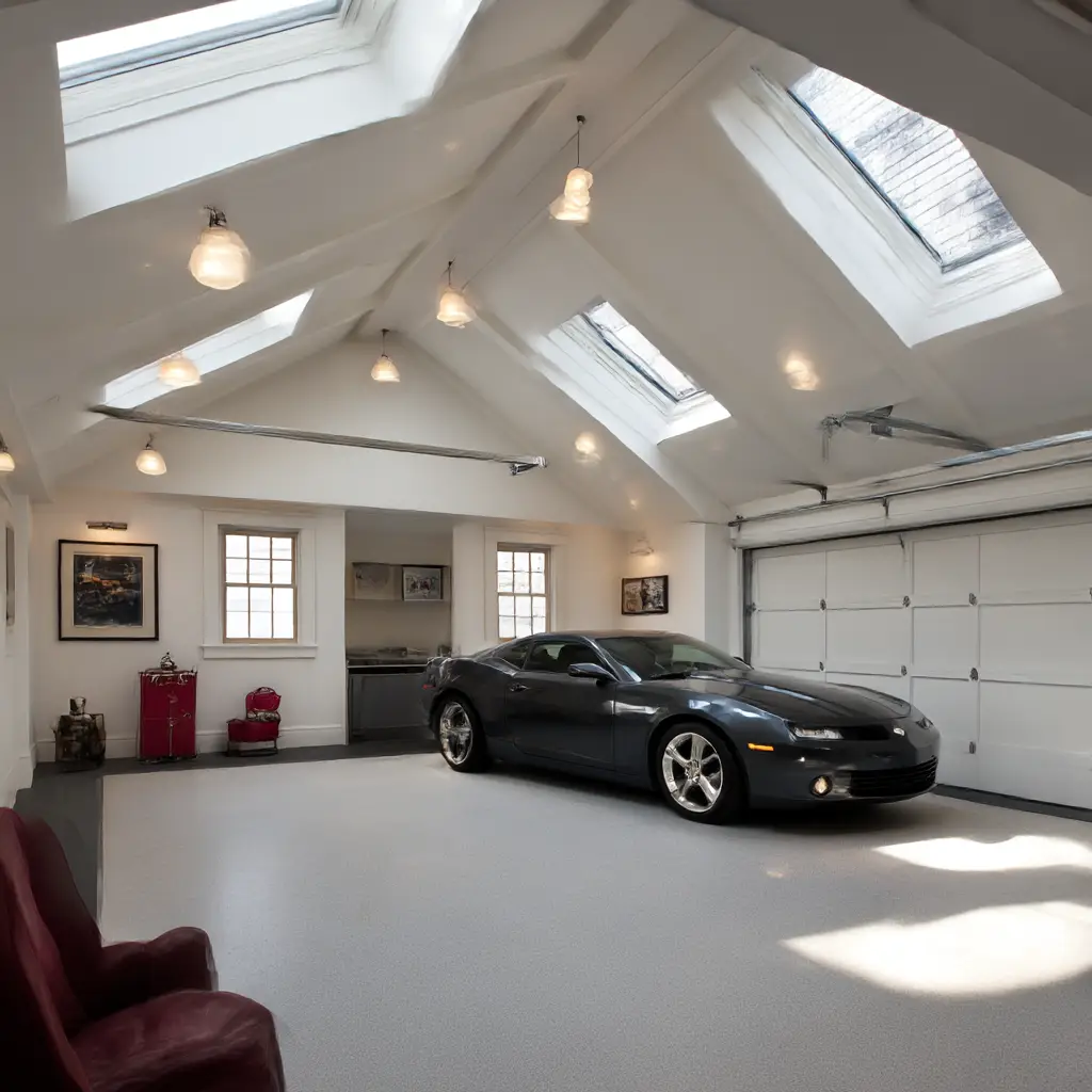 Detached Garage with Skylights