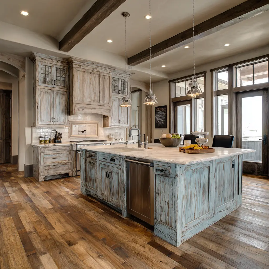 Distressed Wood Cabinets