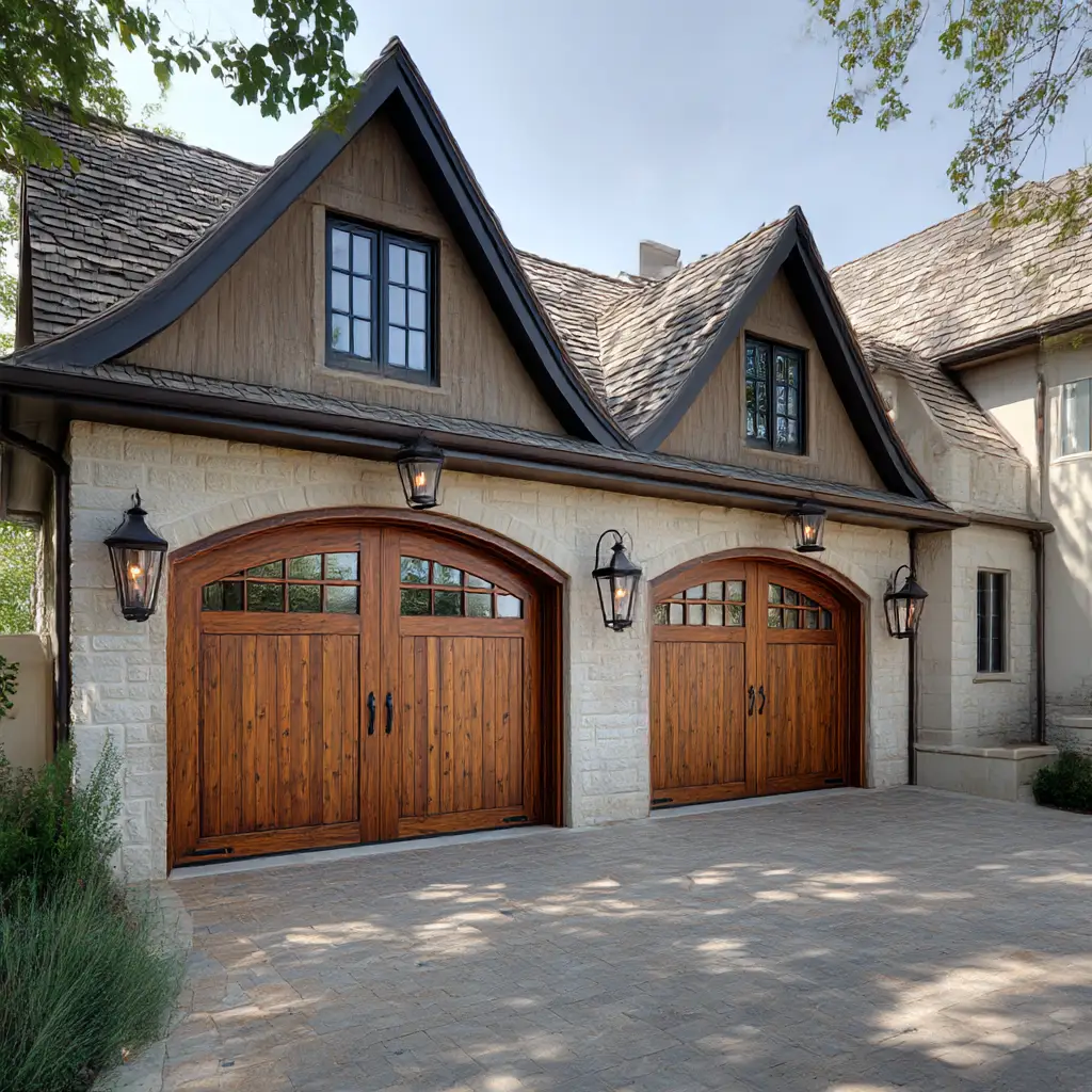 Double Arched Garage Doors