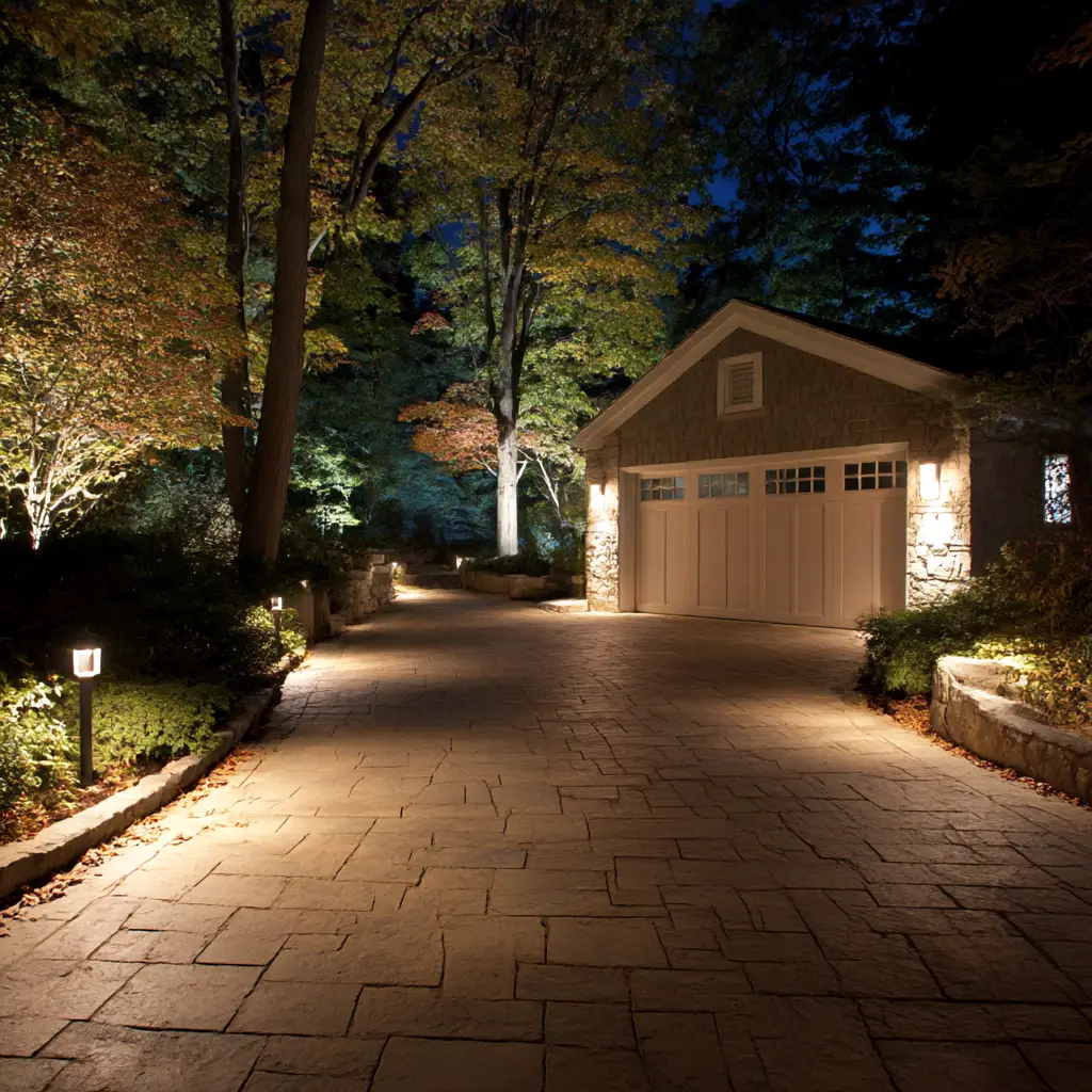 Driveway with Path Lights