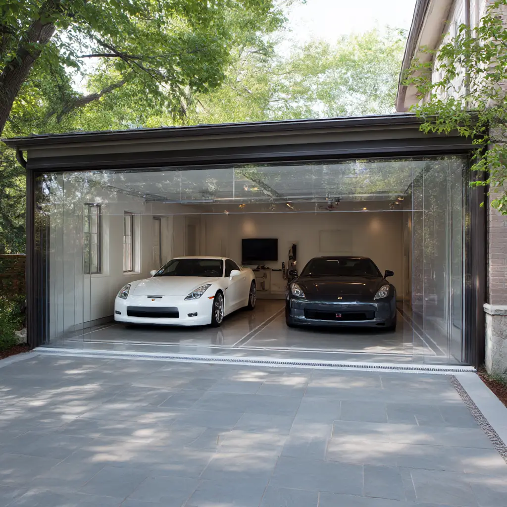 Enclosed Outdoor Garage with Sliding Doors