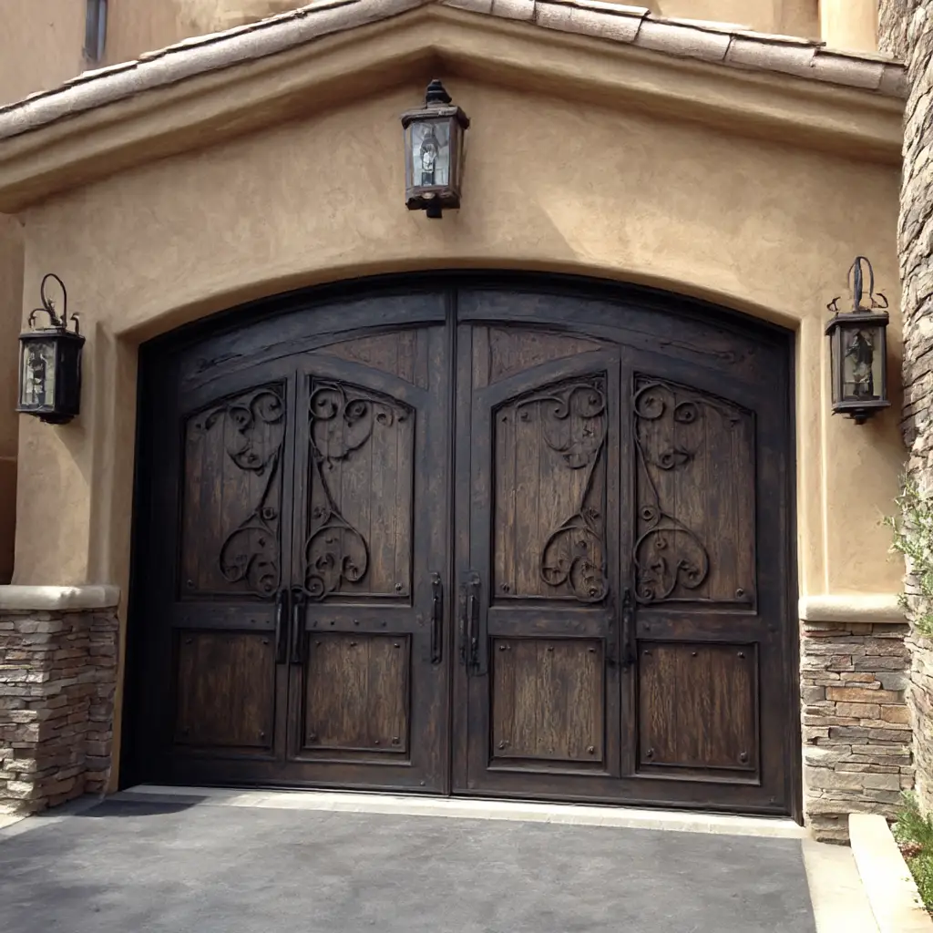 Faux Iron Accented Doors