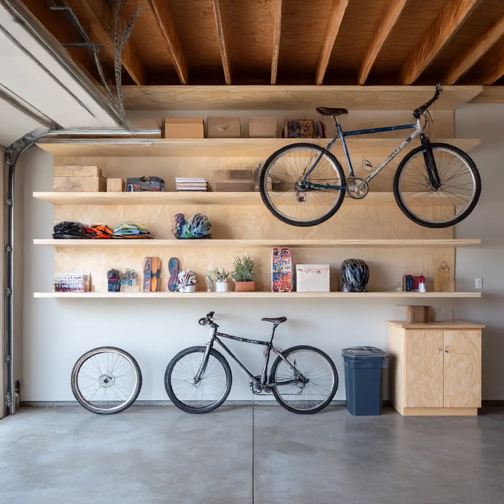Floating Plywood Shelves